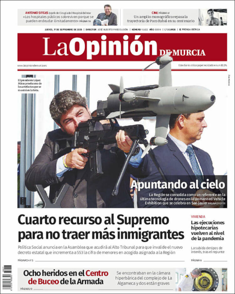 Portada de La Opinión de Murcia (Espa&ntilde;a)