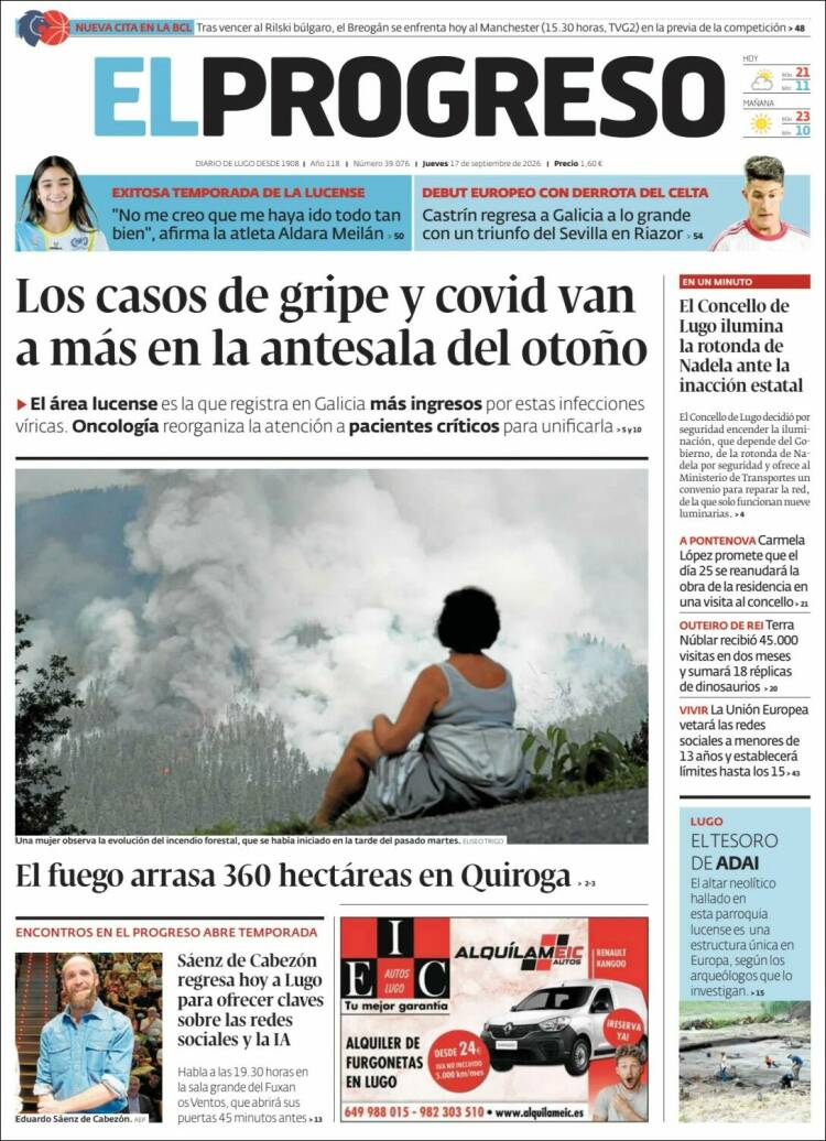 Portada de El Progreso (Espagne)