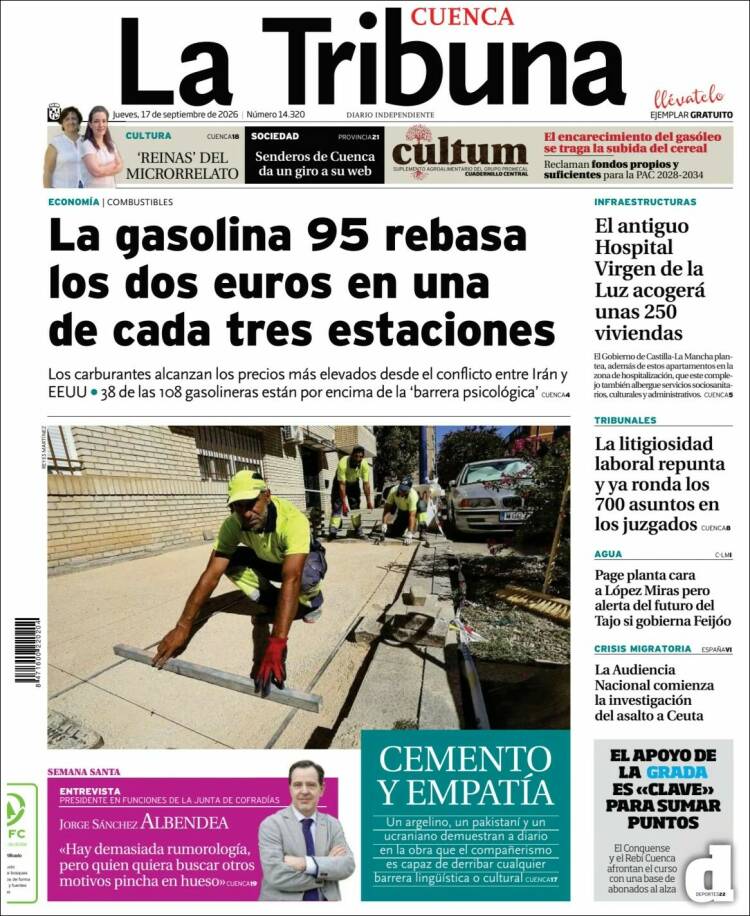 Portada de La Tribuna de Cuenca (Espagne)