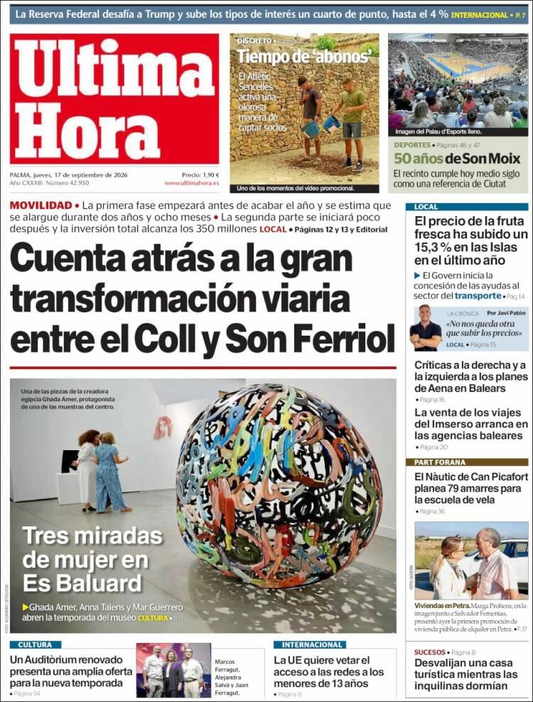 Portada de Última Hora (Espa&ntilde;a)