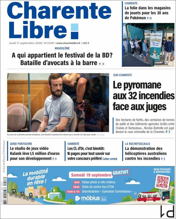 Portada de Charente Libre (Francia)