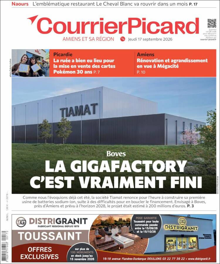 Portada de Courrier Picard (France)