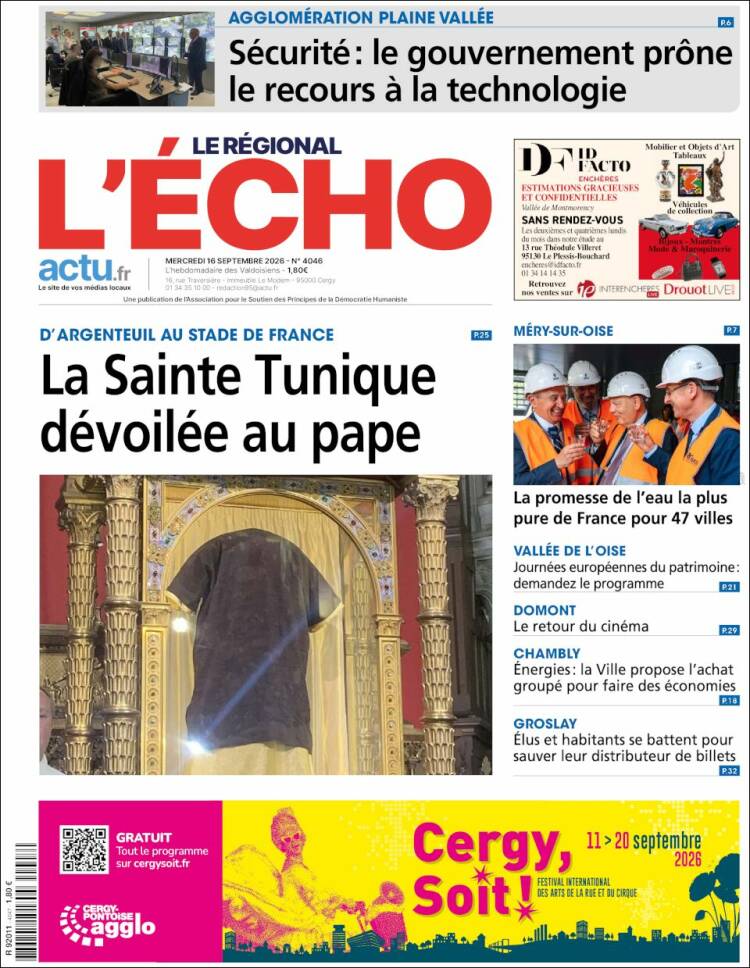 Portada de L'Echo de la Haute-Vienne (Francia)