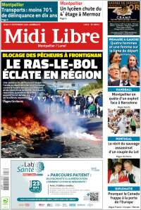 Portada de Midi Libre (Francia)