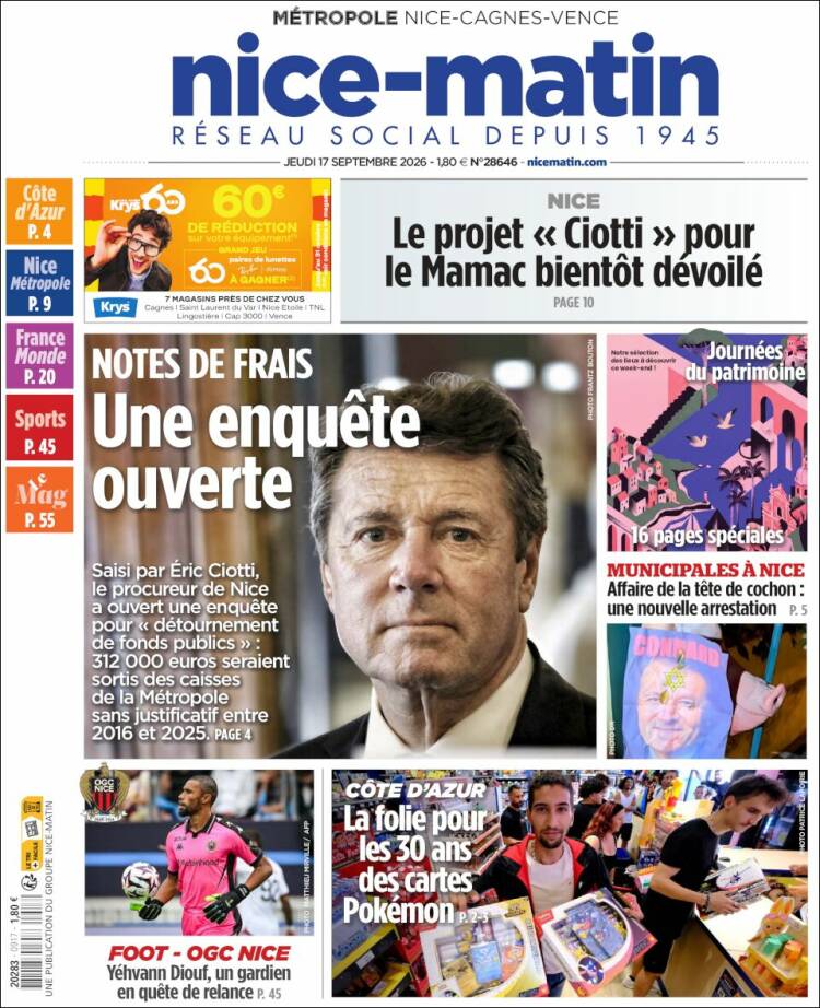 Portada de Nice-Matin (France)