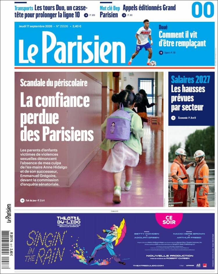Portada de Le Parisien (Francia)