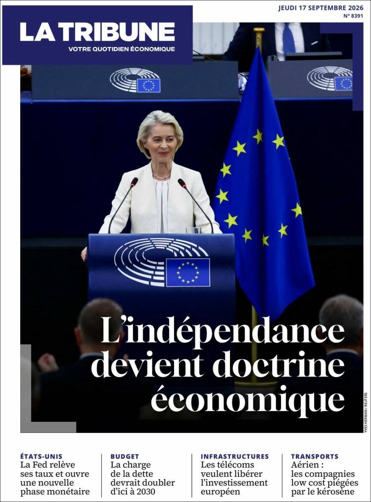 Portada de La Tribune (Francia)
