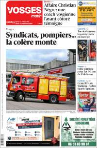 Portada de Vosges Matin (Francia)