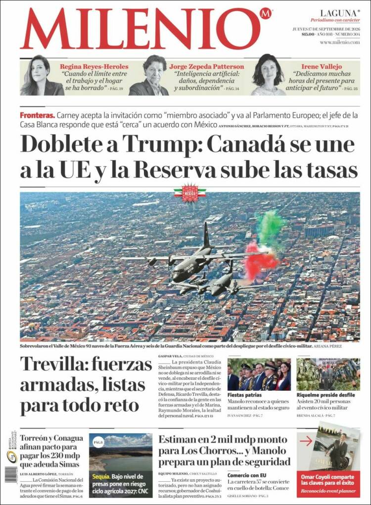Portada de Milenio - Laguna (M&eacute;xico)