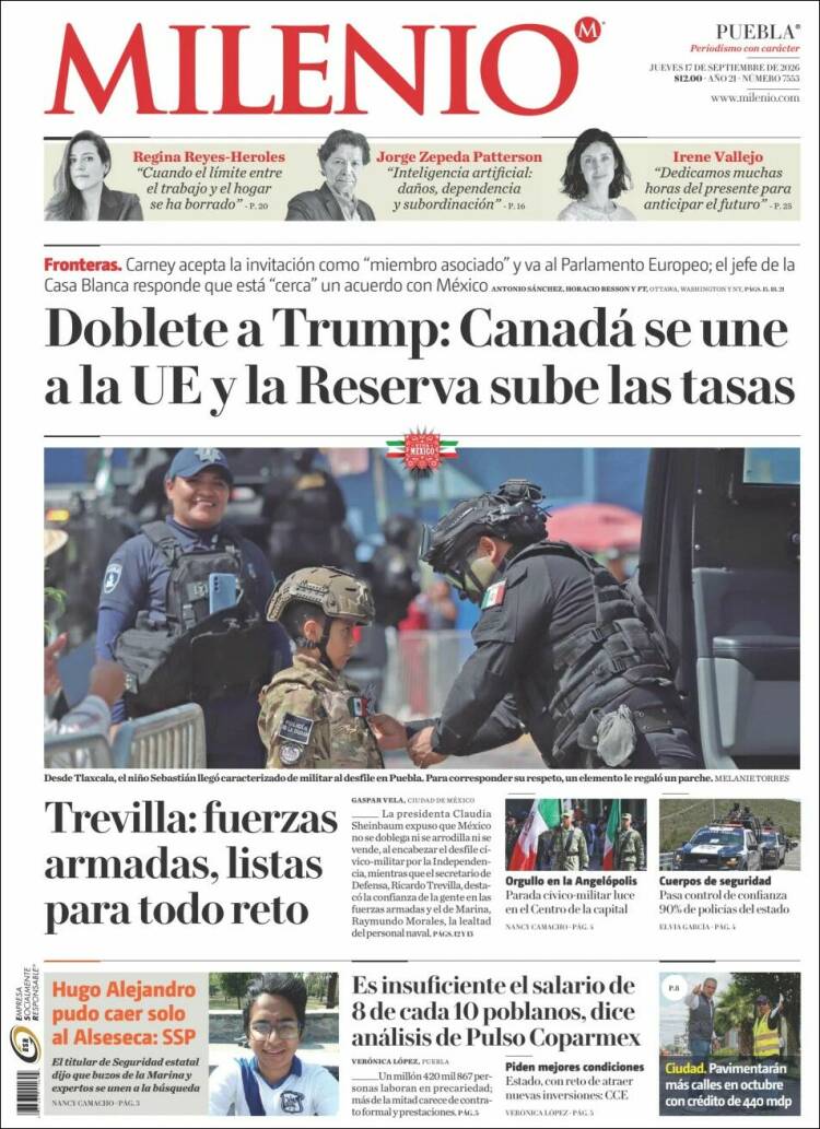 Portada de Milenio de Puebla (M&eacute;xico)