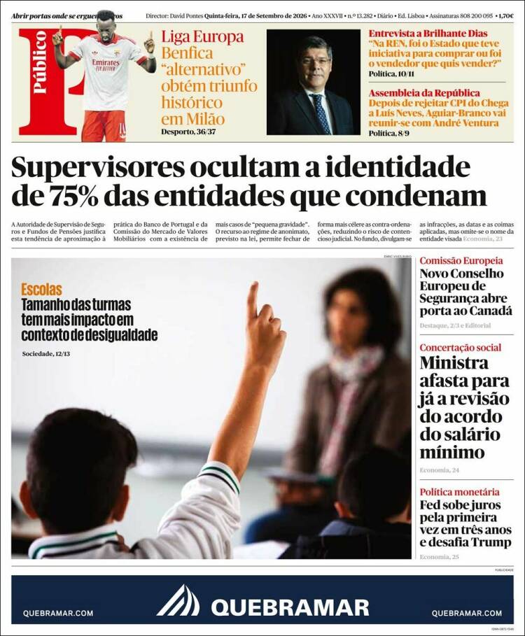 Portada de Público (Portugal)
