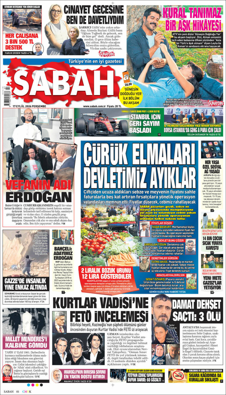 Portada de Sabah (Turqu&iacute;a)