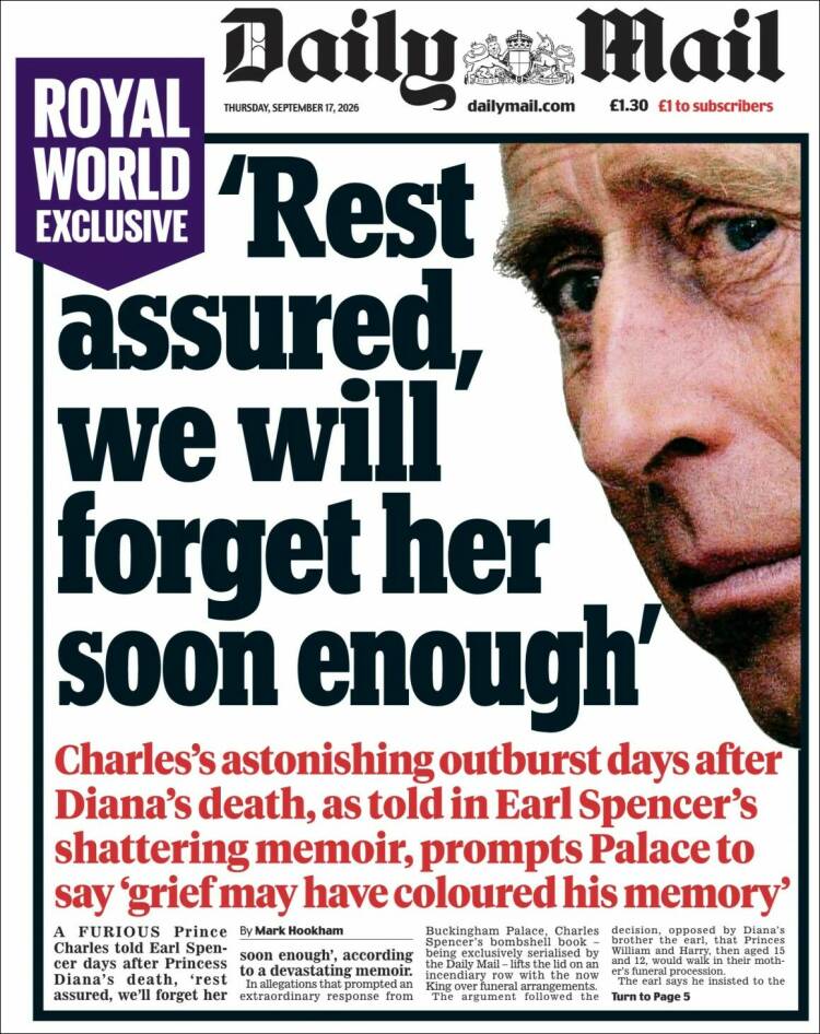 Portada de Daily Mail (Royaume-Uni)