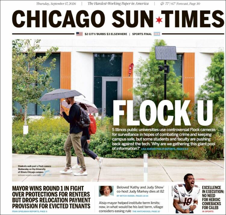 Portada de Chicago Sun-Times (USA)