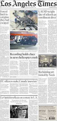 Portada de Los Angeles Times (USA)