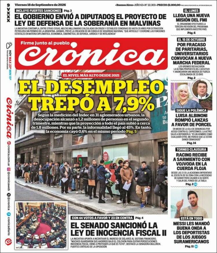 Portada de La Voz del Chaco (Argentina)