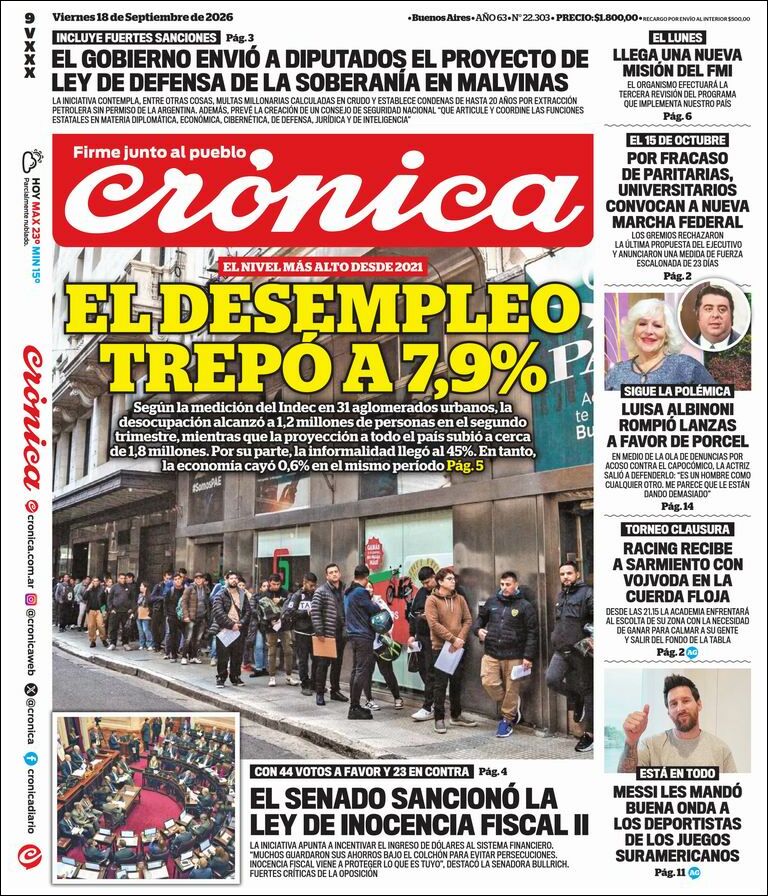 Tapa de La Voz del Chaco
