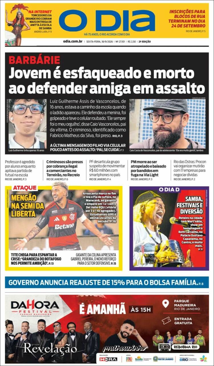Portada de O Dia (Brasil)