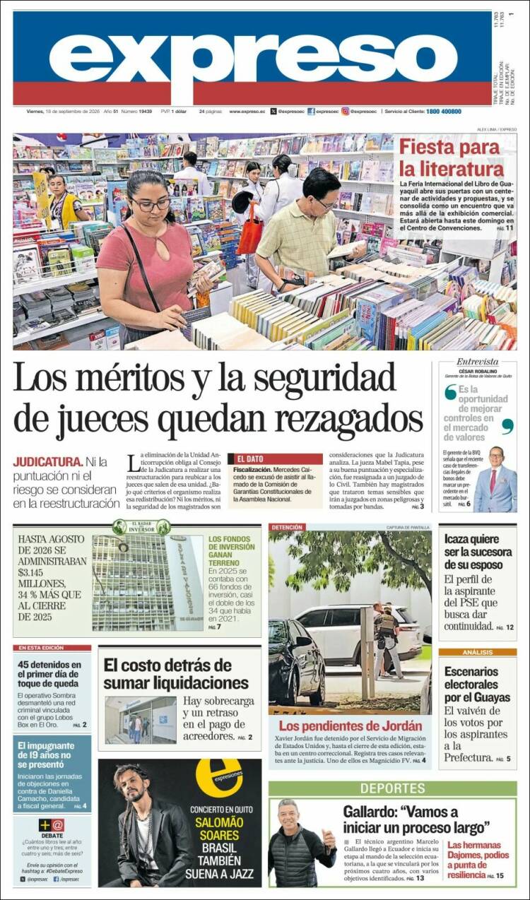 Portada de Expreso (Ecuador)