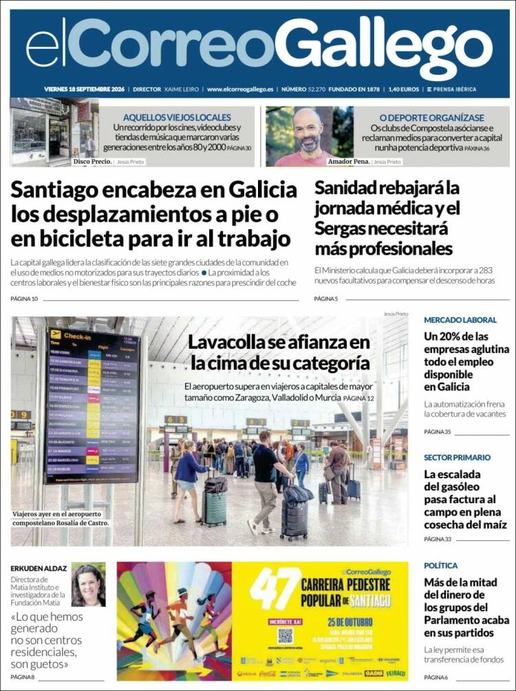 Portada de El Correo Gallego (Espa&ntilde;a)