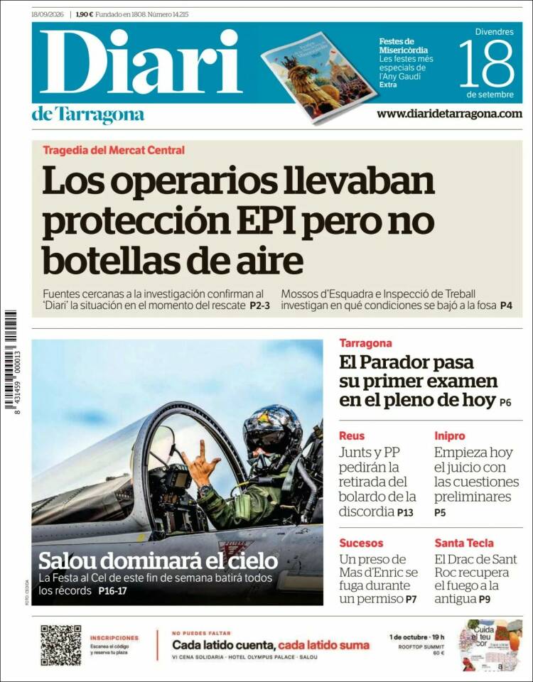 Portada de Diari de Tarragona (Espa&ntilde;a)