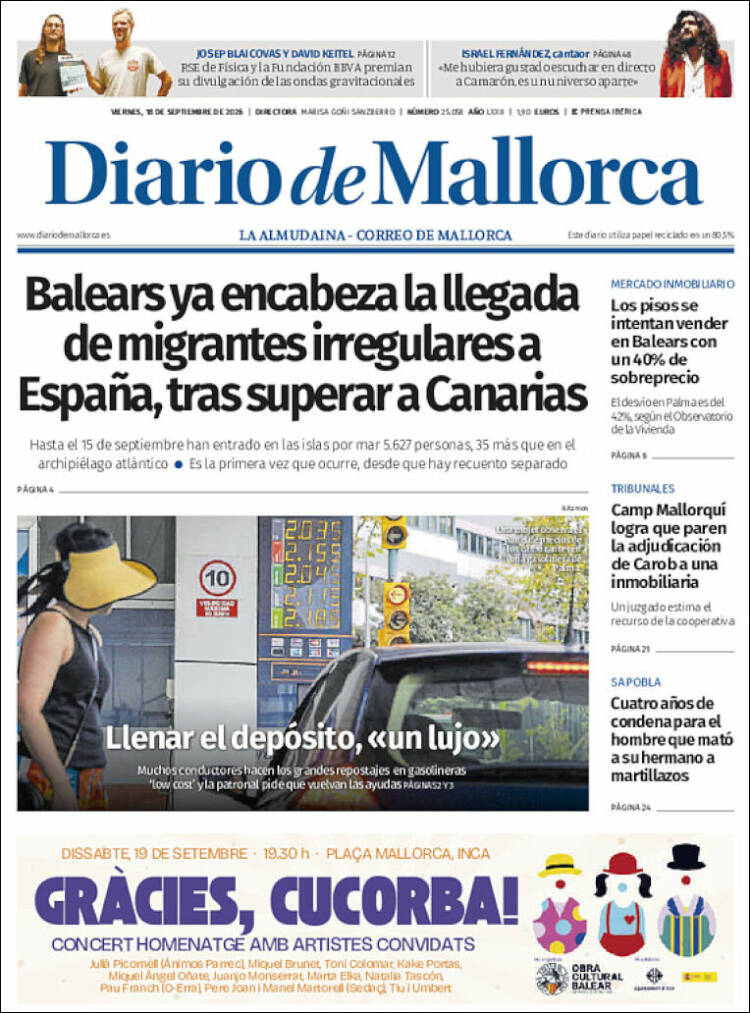 Portada de Diario de Mallorca (Espa&ntilde;a)