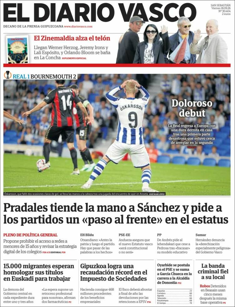 Portada de Diario Vasco (Espa&ntilde;a)
