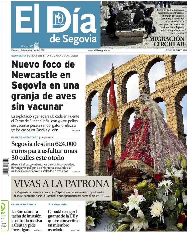 Portada de El Día de Segovia (Espa&ntilde;a)