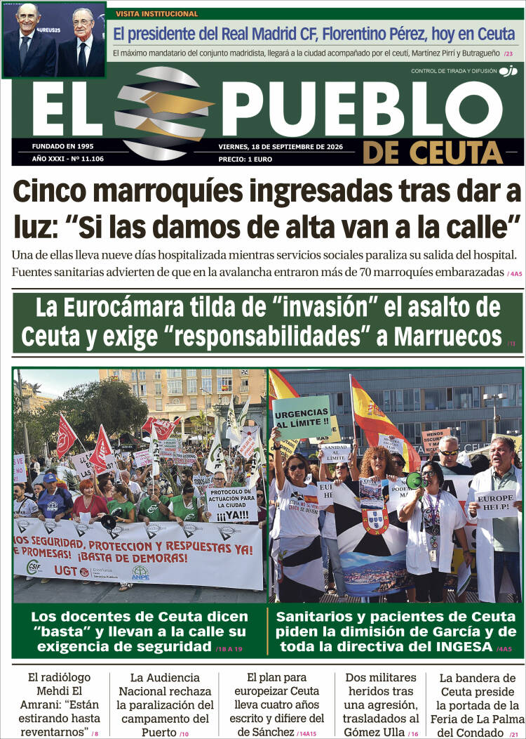 Portada de El Pueblo de Ceuta (Espa&ntilde;a)