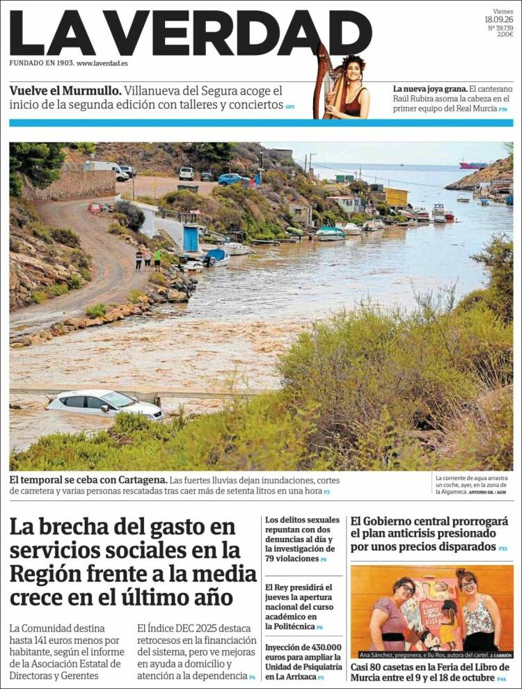 Portada de La Verdad de Murcia (Espa&ntilde;a)