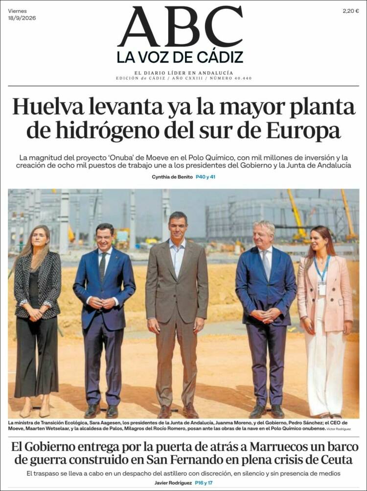 Portada de La Voz de Cádiz (Espa&ntilde;a)