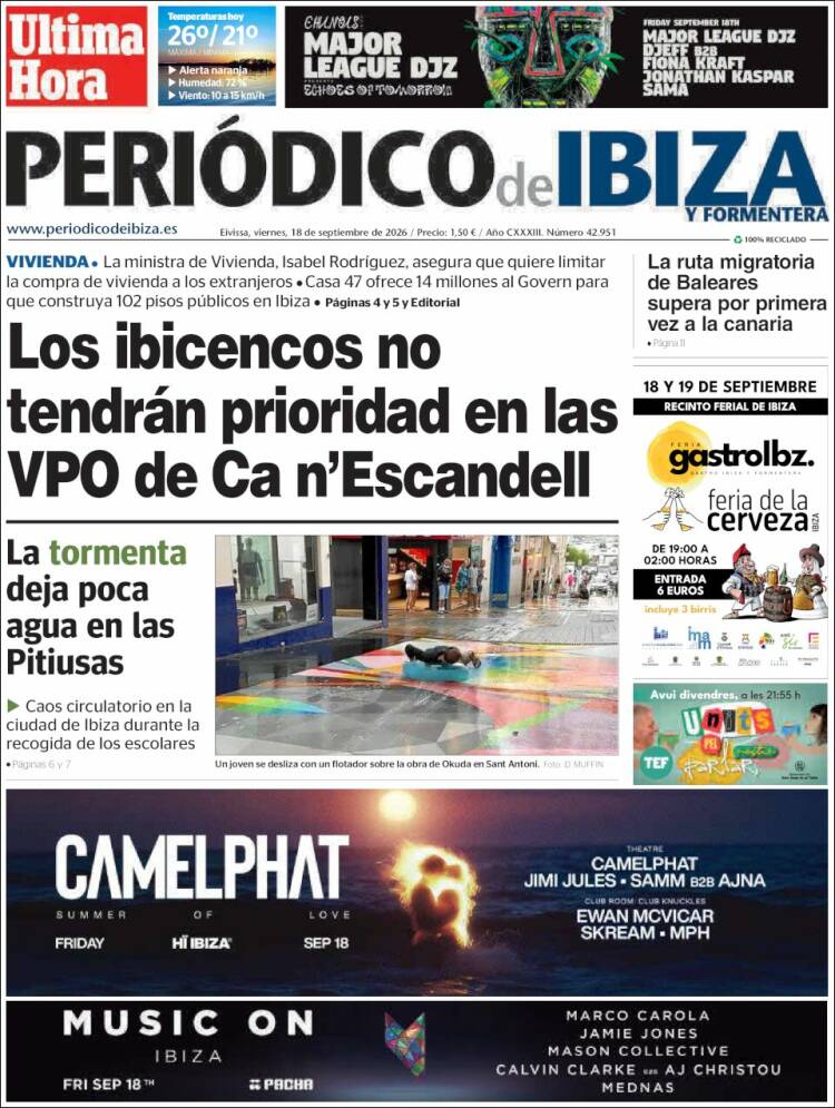 Portada de Periódico de Ibiza (Espa&ntilde;a)