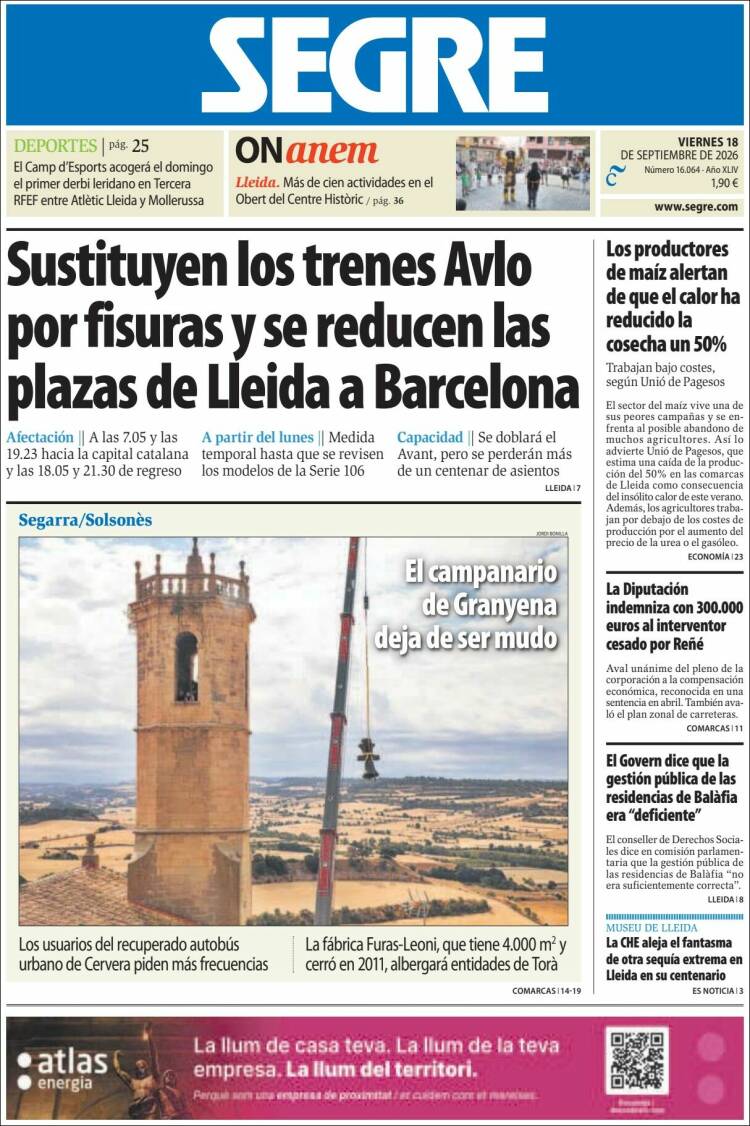 Portada de Segre  (Espa&ntilde;a)