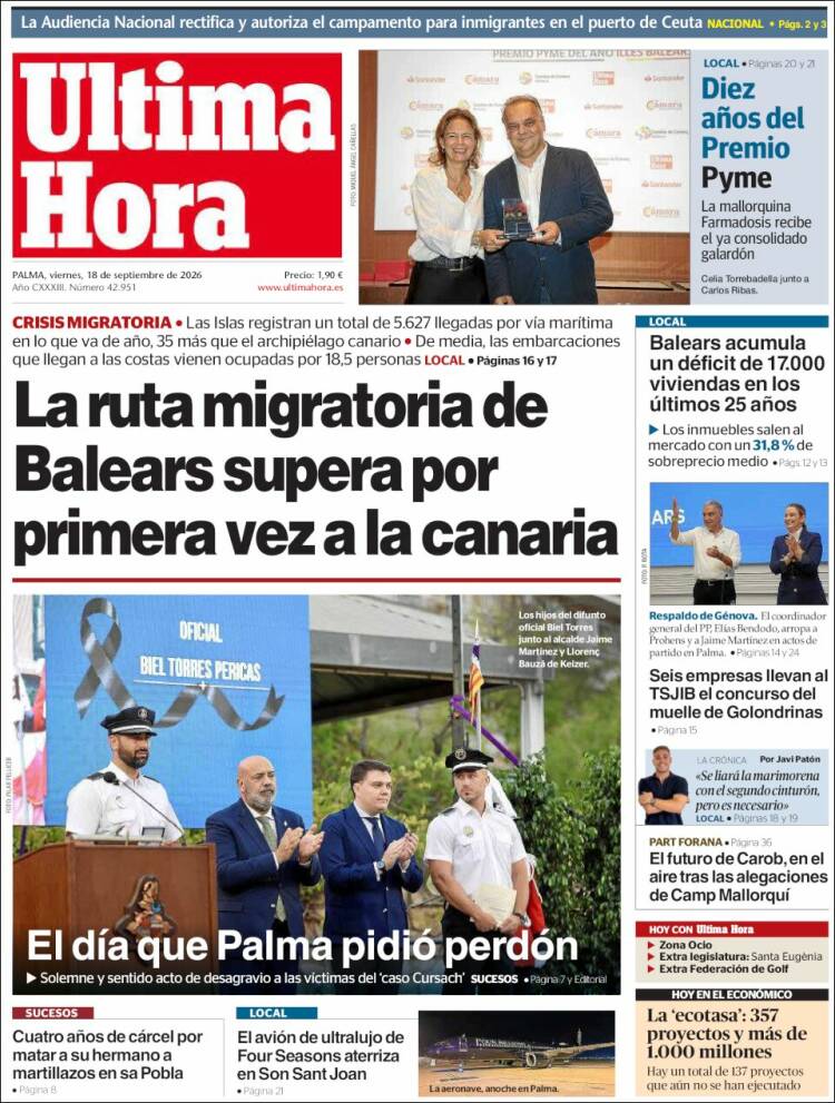 Portada de Última Hora (Espa&ntilde;a)