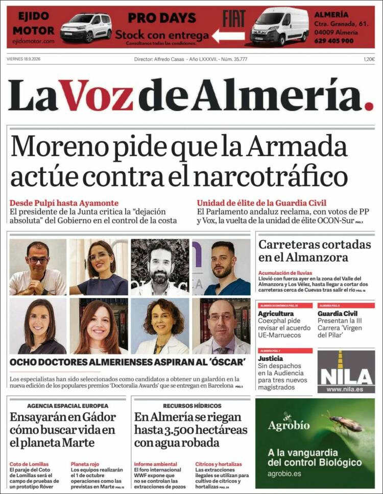 Portada de La Voz de Almería (Espa&ntilde;a)