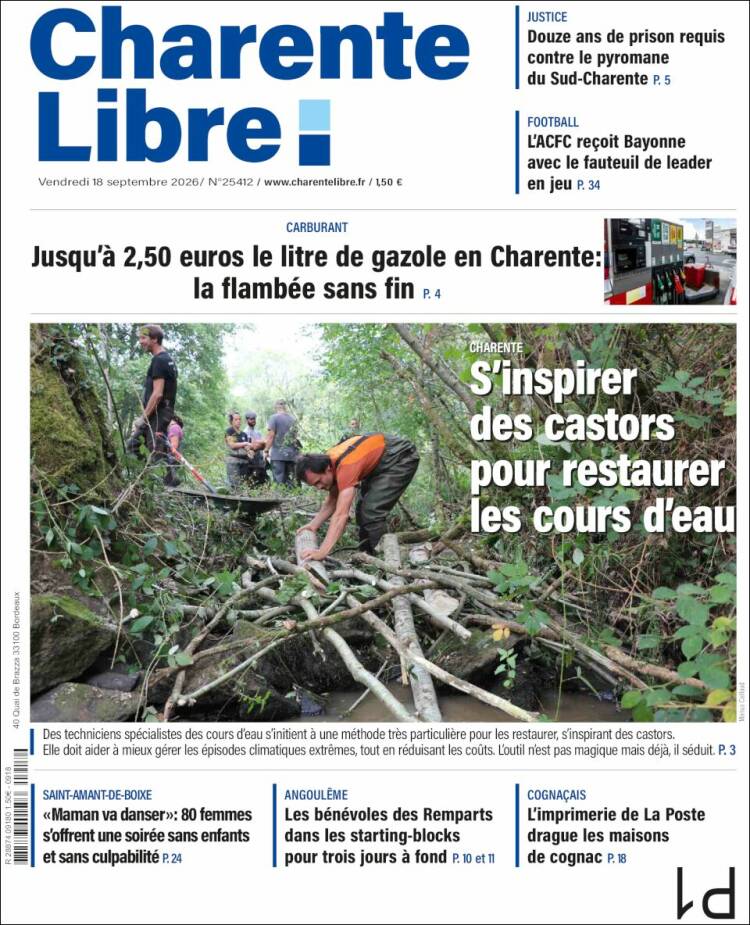 Portada de Charente Libre (Francia)