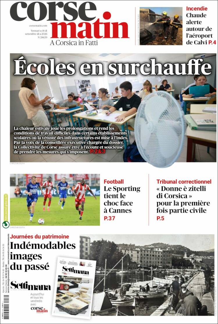 Portada de Corse-Matin (Francia)