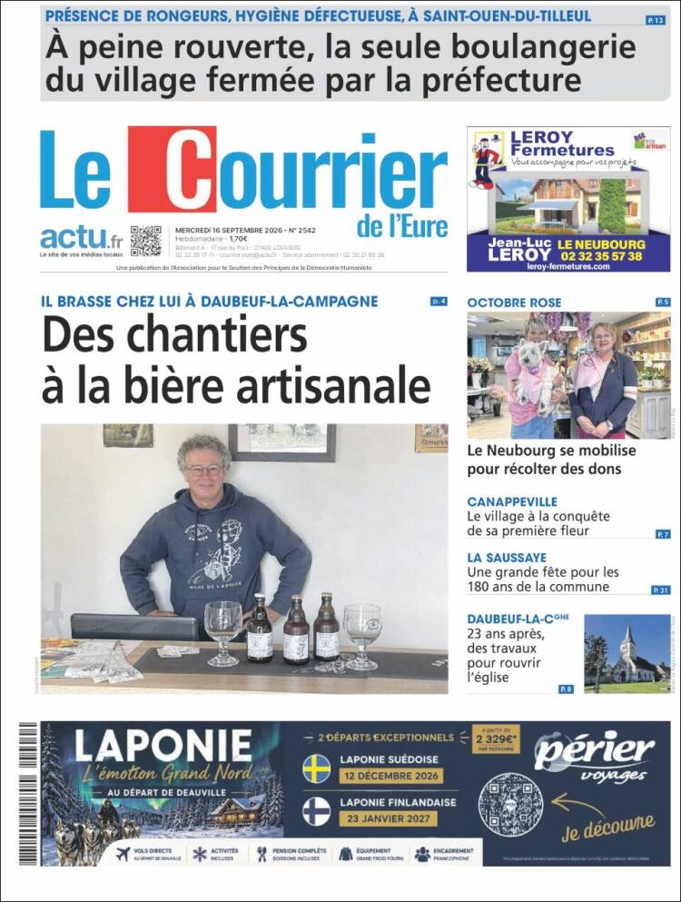 Portada de Le Courrier de l'Ouest (France)