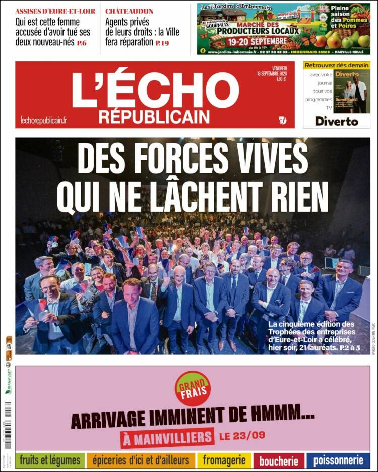 Portada de L'Echo Républicain (Francia)