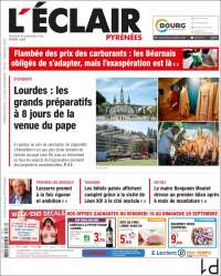 Portada de L'Eclair des Pyrénées (Francia)
