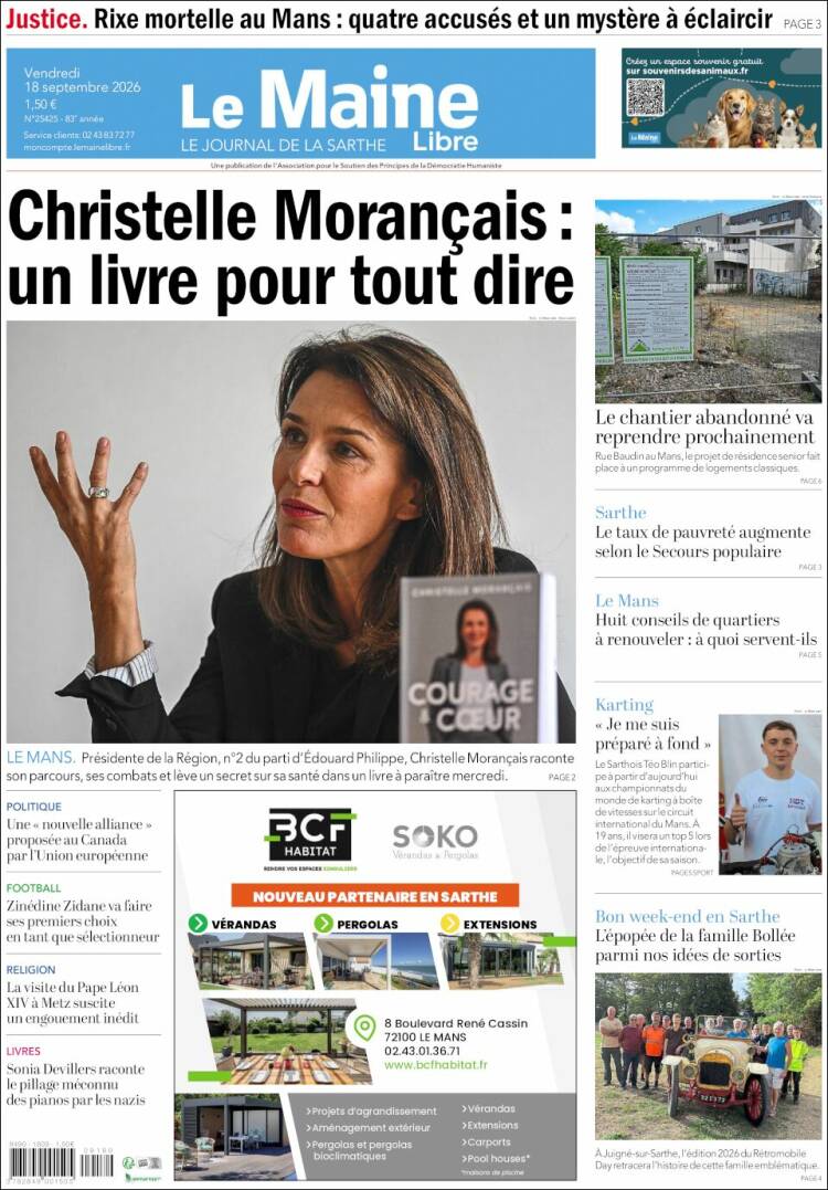 Portada de Le Maine Libre (Francia)