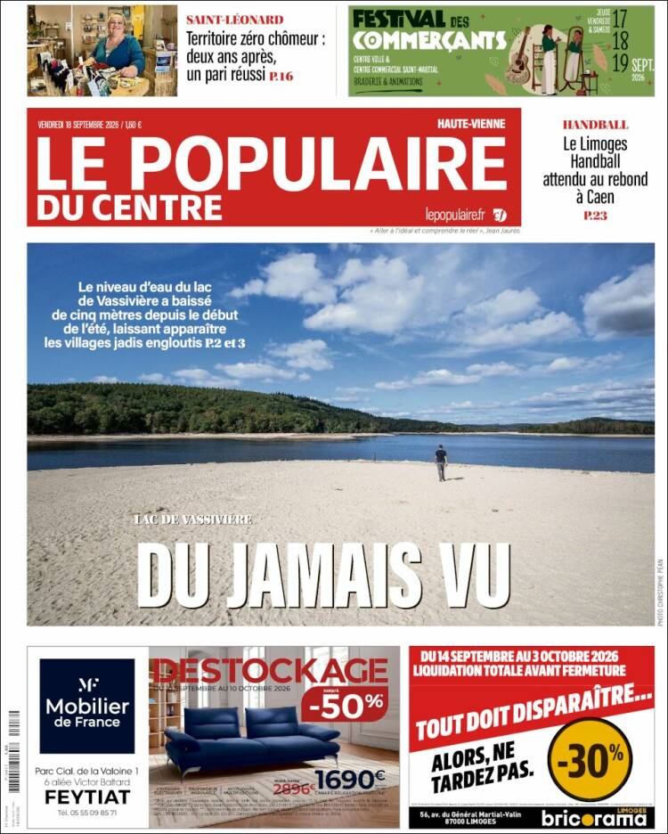 Portada de Le Populaire du Centre (Francia)