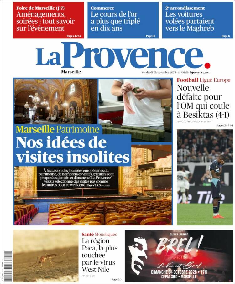 Portada de La Provence (Francia)