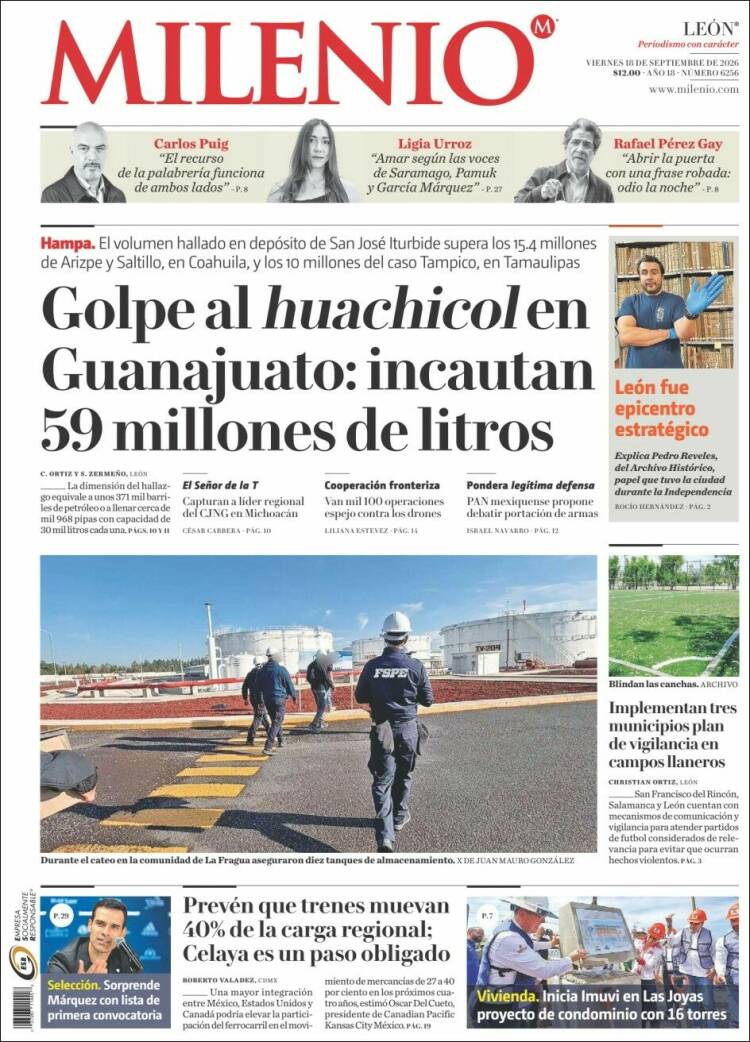 Portada de Milenio de León (M&eacute;xico)