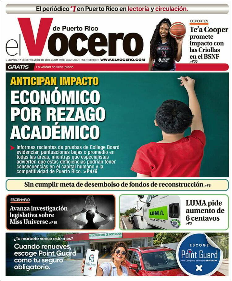 Portada de Vocero (Puerto Rico)