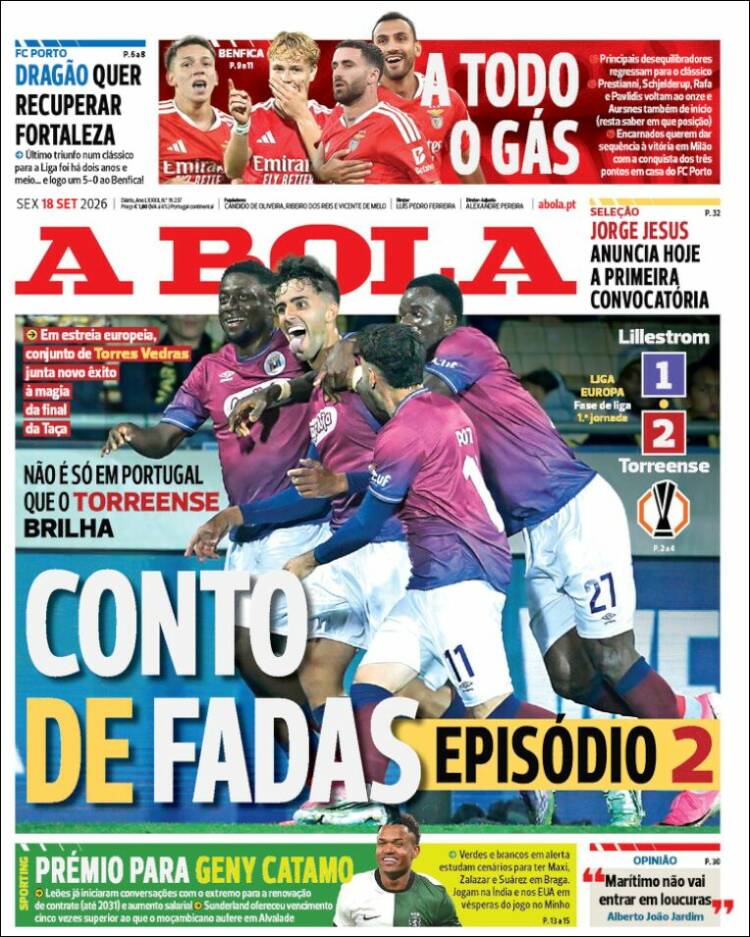 Portada de A Bola (Portugal)