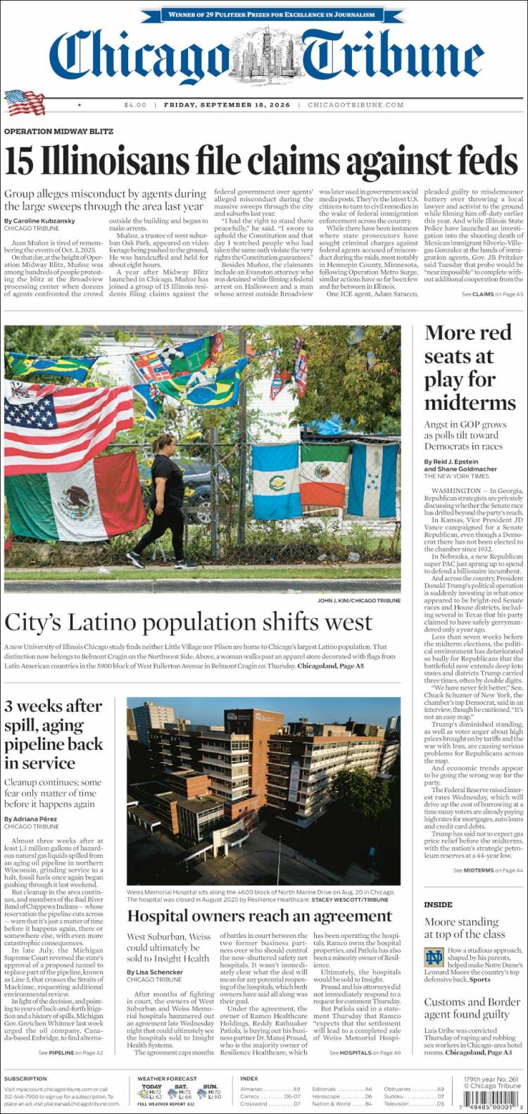 Portada de Chicago Tribune (&Eacute;tats-Unis)