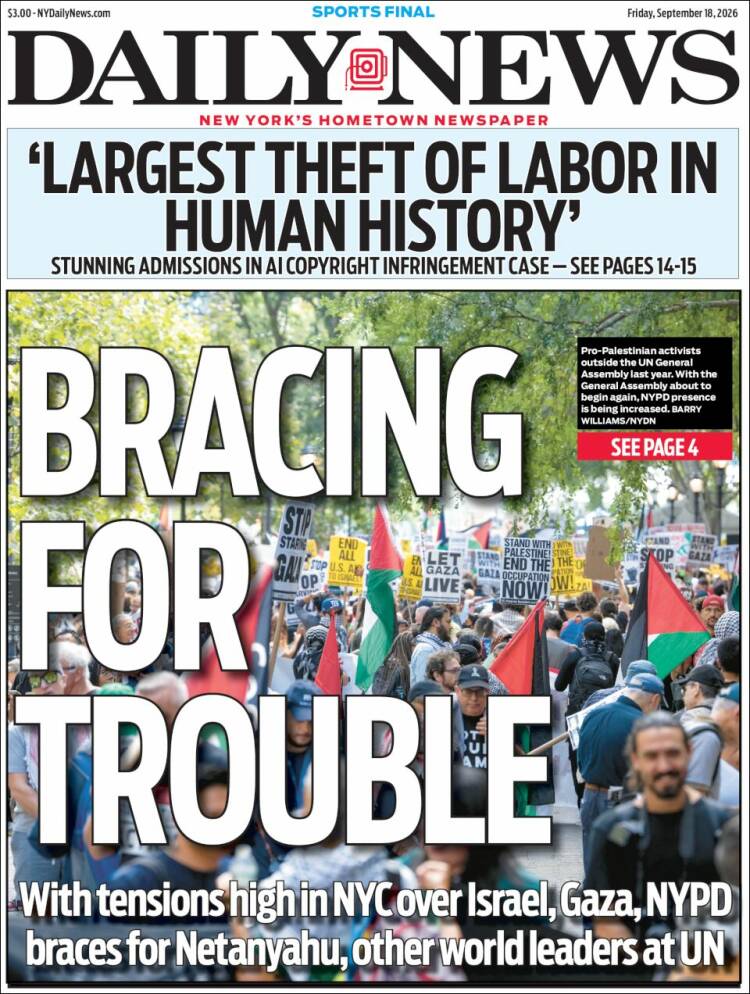 Portada de Daily News - New York (USA)