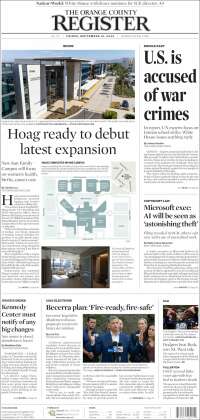 Portada de The Orange County Register (USA)