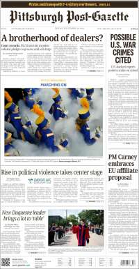 Portada de Pittsburgh Post-Gazette (USA)